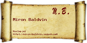 Miron Baldvin névjegykártya